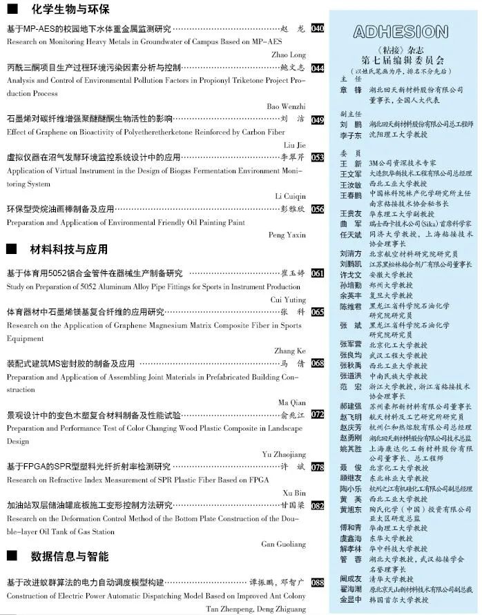 关于《粘接》杂志 2021年第11期的出版信息